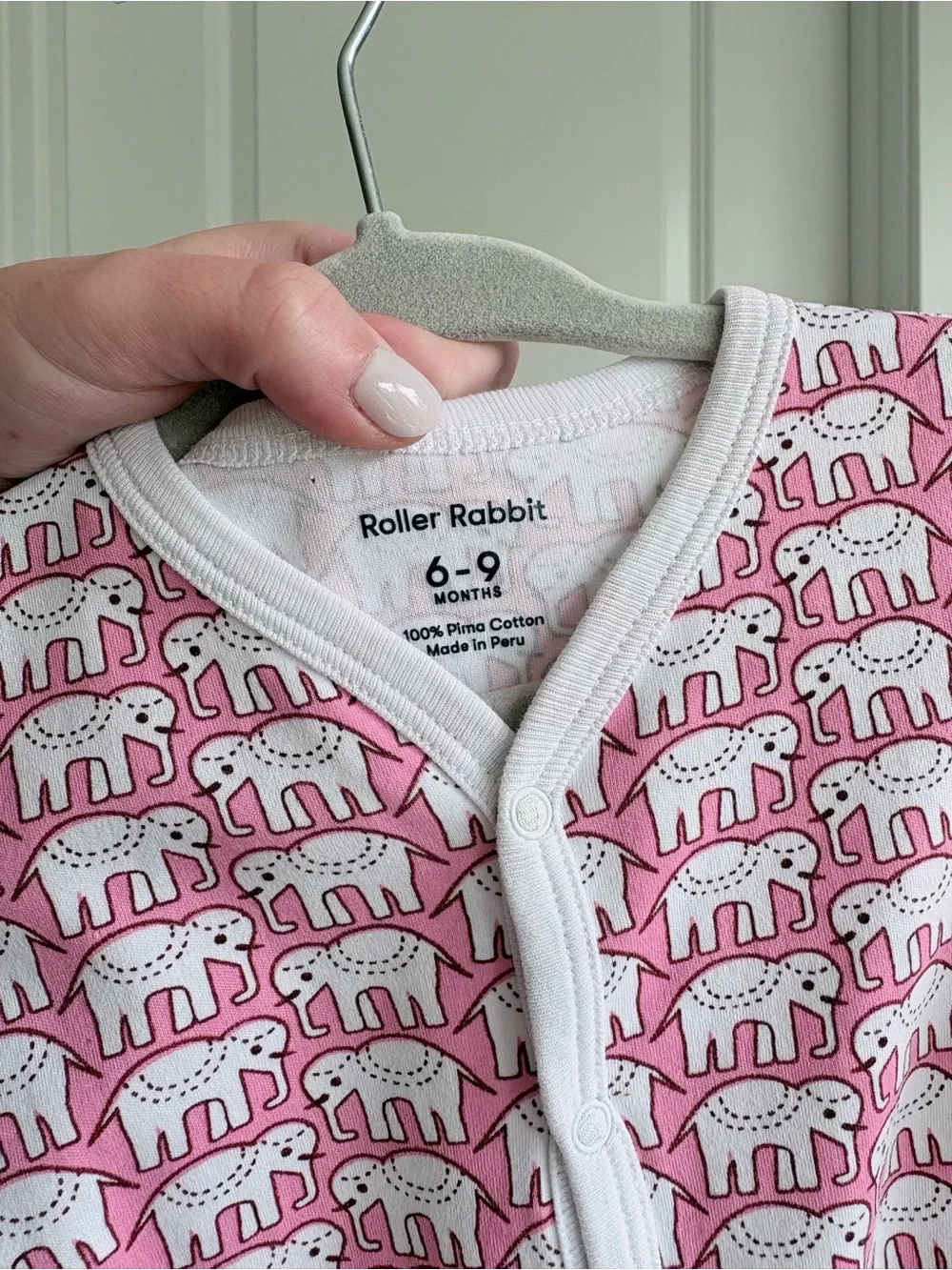 Roller Rabbit Pima Cotton Hathi Elephant Footie Pajamas in Pink